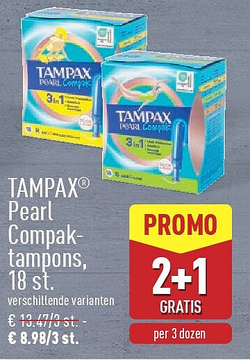 Pearl Compaktampons, 18st.