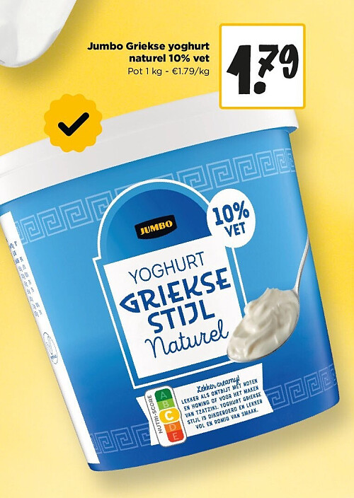Jumbo Griekse yoghurt naturel 10% vet