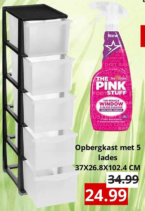 Opbergkast met 5 lades 37X26.8X102.4 CM