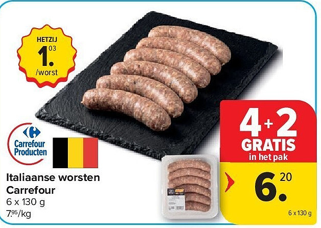 Italiaanse worsten Carrefour