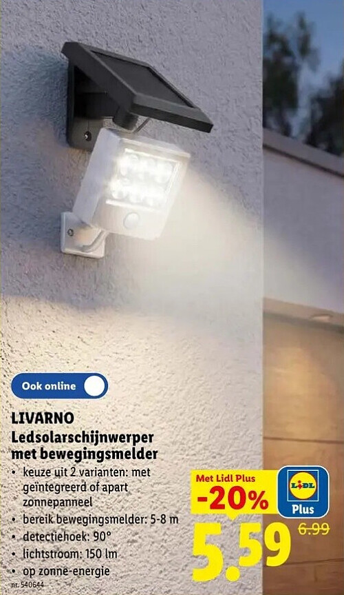 Ledsolarschijnwerper met bewegingsmelder