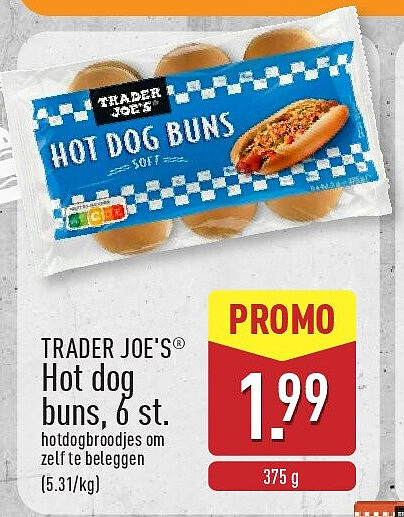 Hot dog buns, 6st.