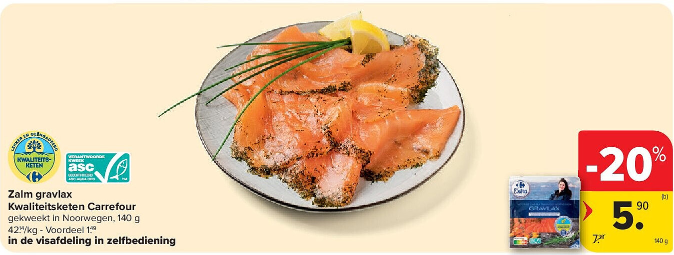 Zalm gravlax Kwaliteitsketen Carrefour