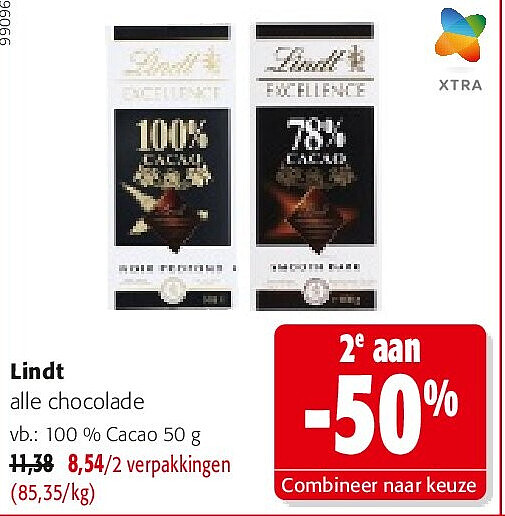 Lindt 100 % Cacao 50 g