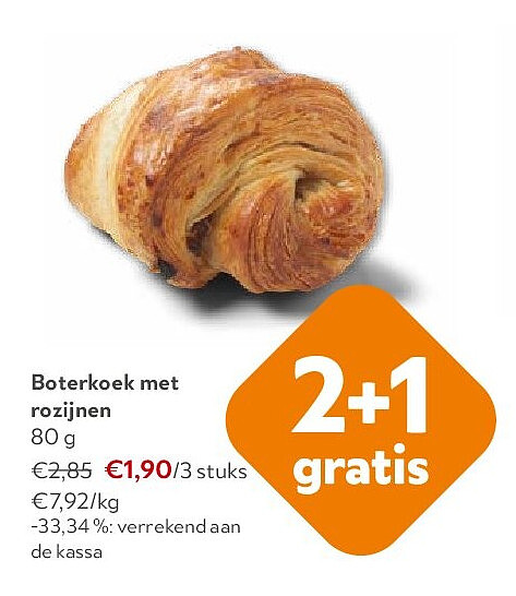 Boterkoek met rozijnen 80 g
