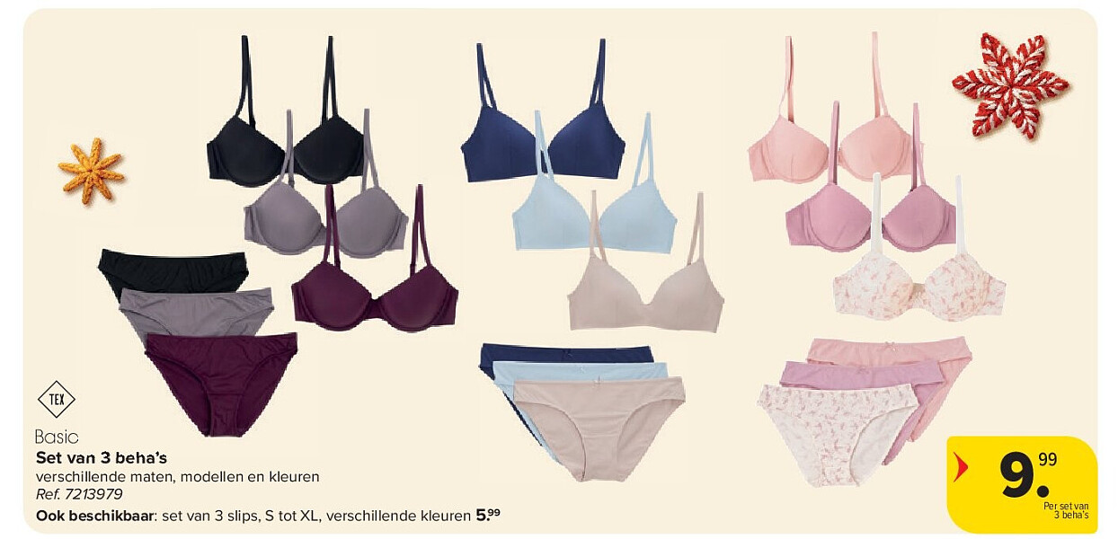 Set van 3 beha’s