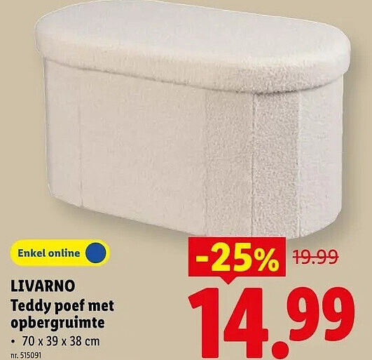 Teddy poef met opbergruimte