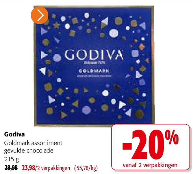 Godiva Goldmark assortiment gevulde chocolade 215 g