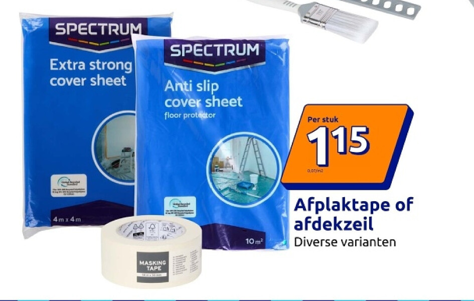 Afplaktape of afdekzeil