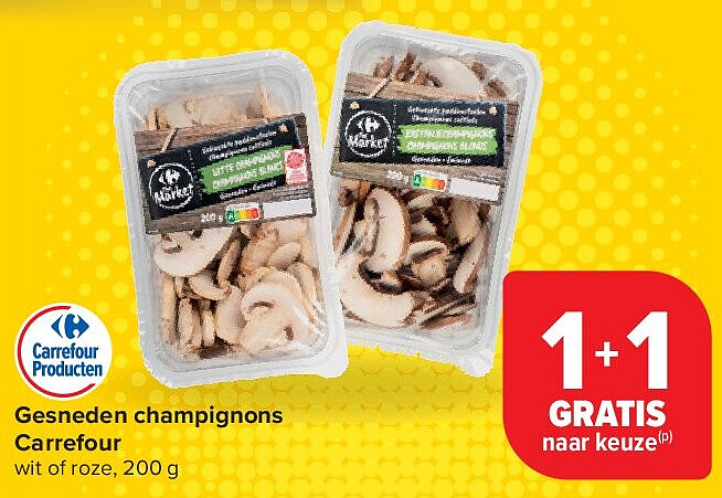 Gesneden champignons Carrefour