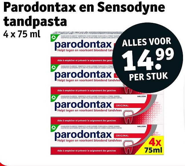 Parodontax en Sensodyne tandpasta