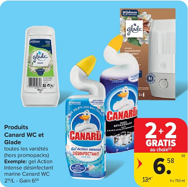 Produits Canard WC et Glade 4 x 750 ml