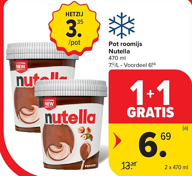 Pot roomijs Nutella