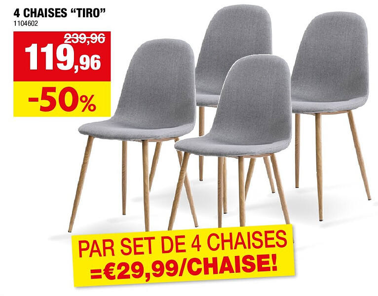 4 CHAISES “TIRO”