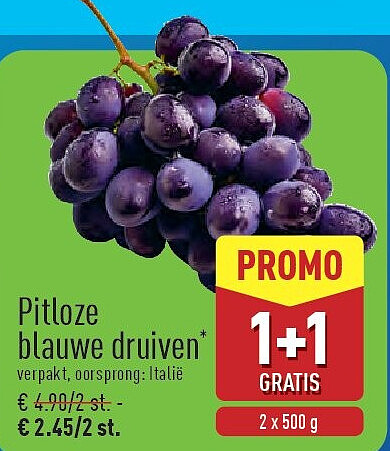 Pitloze blauwe druiven