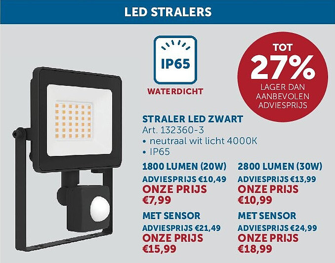 STRALER LED ZWART
