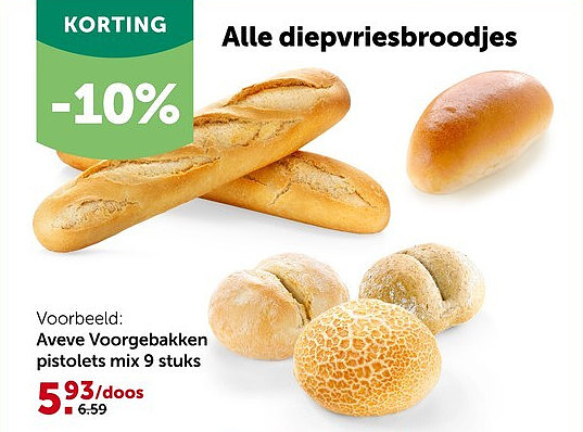 Aveve Voorgebakken pistolets mix 9 stuks