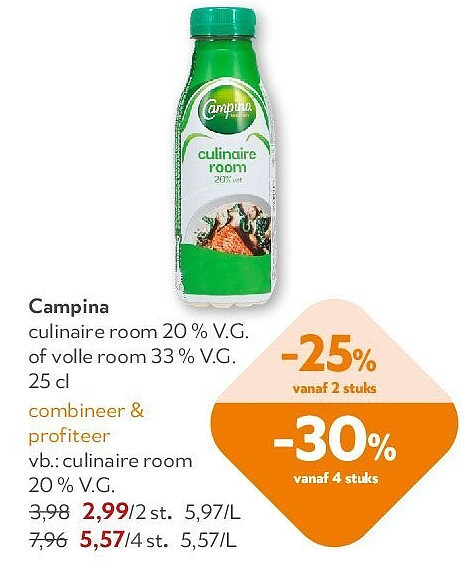 Campina culinaire room 20 % V.G.