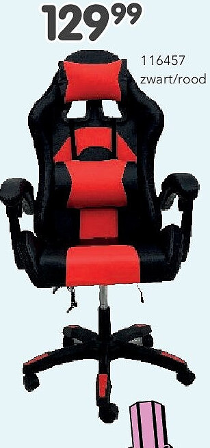 GAMINGSTOEL USB+licht 116457 zwart/rood