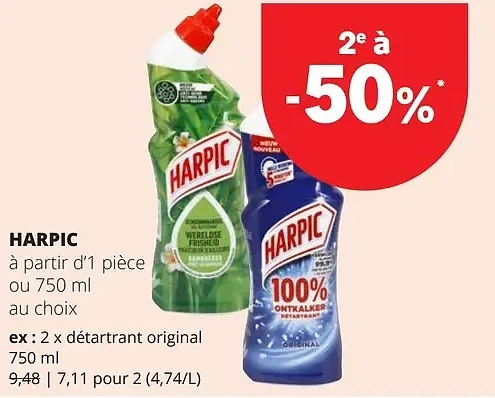 HARPIC à partir d'1 pièce ou 750 ml au choix