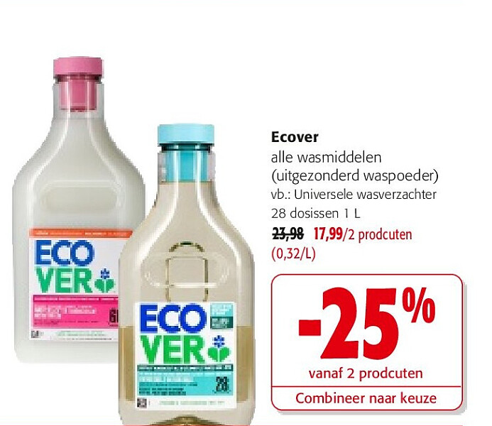 Ecover Universele wasverzachter 28 dosissen 1 L