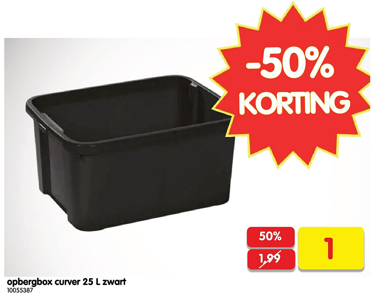 opbergbox curver 25 L zwart