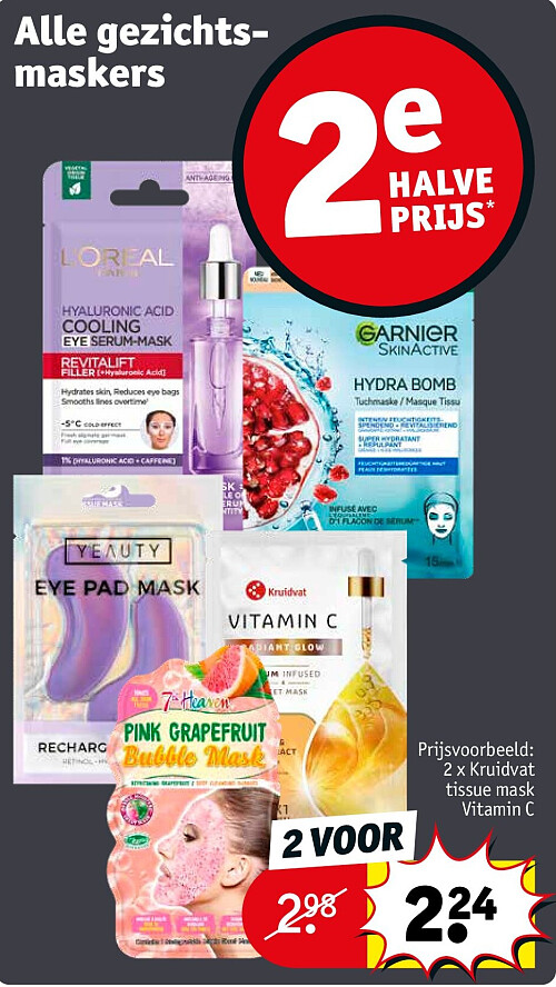 2 x Kruidvat tissue mask Vitamin C