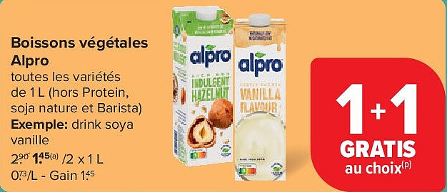 Boissons végétales Alpro 2 x 1 L