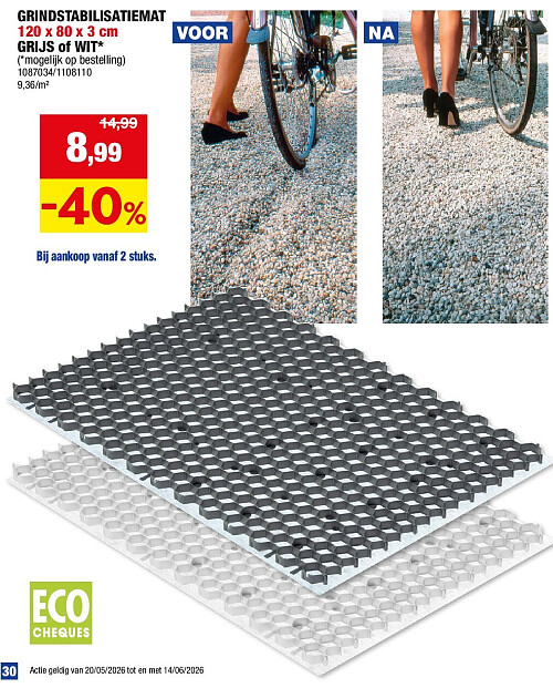 GRINDSTABILISATIEMAT 120 x 80 x 3 cm