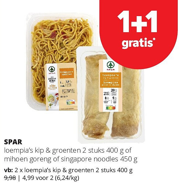 SPAR loempia’s kip & groenten 2 stuks 400 g