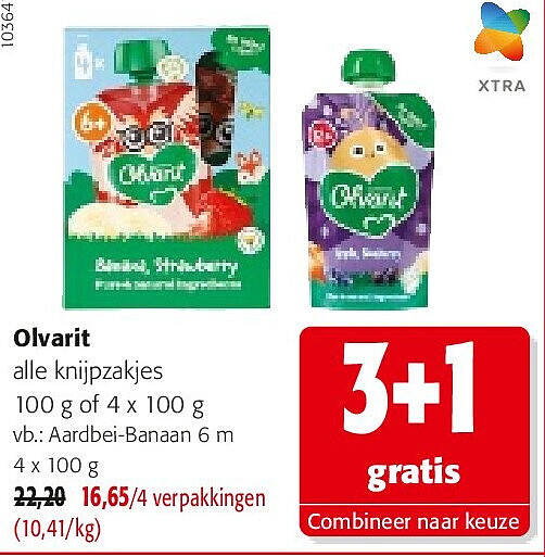 Olvarit Aardbei-Banaan 6 m 4 x 100 g
