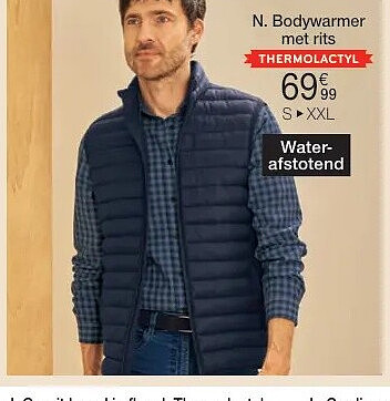 N. Bodywarmer met rits Thermolactyl