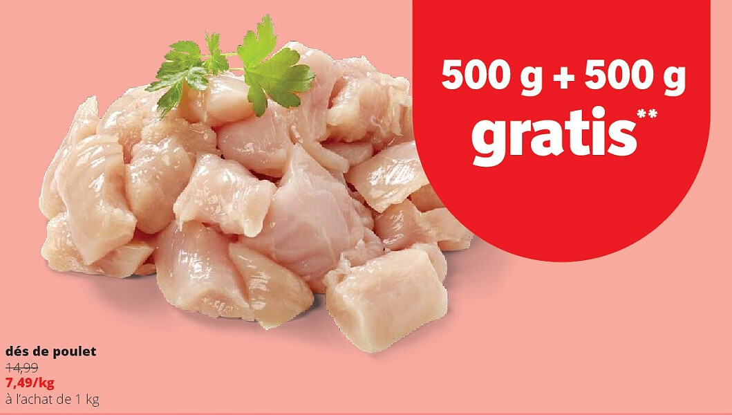 dés de poulet