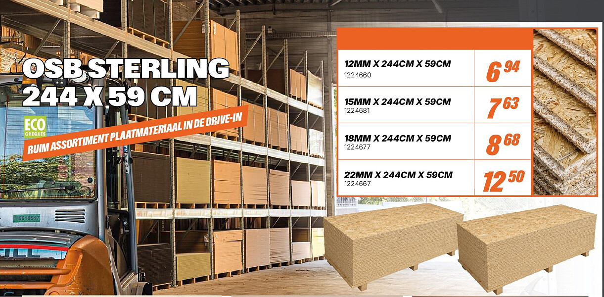 OSB STERLING 244 X 59 CM 22MM X 244CM X 59CM