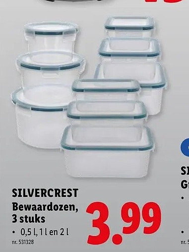 SILVERCREST Bewaardozen, 3 stuks