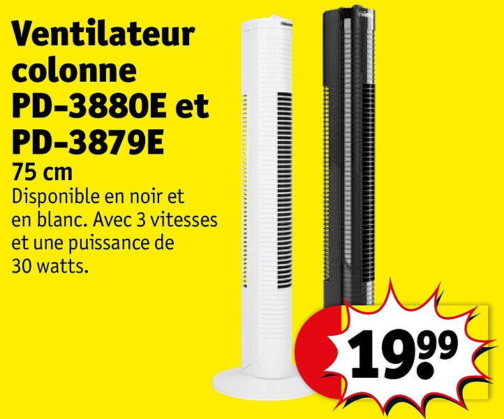 Ventilateur colonne PD-3880E et PD-3879E 75 cm