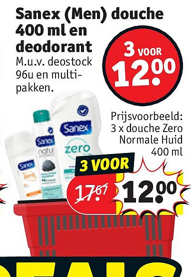 Sanex (Men) douche 400 ml en deodorant