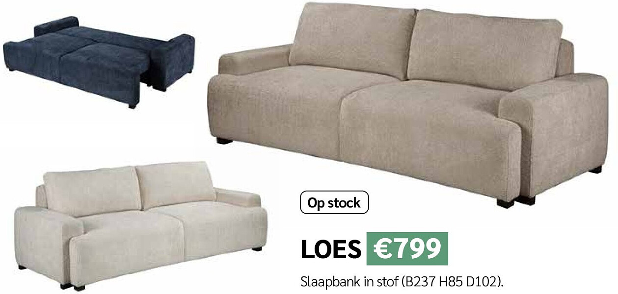 Slaapbank in stof