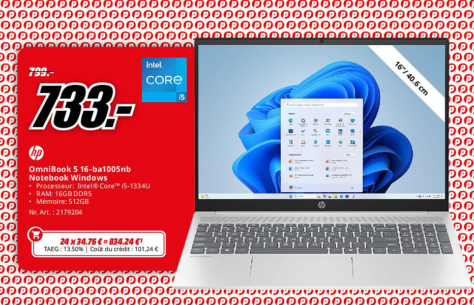 hp OmniBook 5 16-ba1005nb Notebook Windows