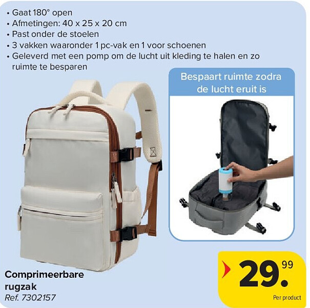 Comprimeerbare rugzak
