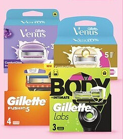 Gillette en Gillette Venus navulmesjes 3-5 stuks