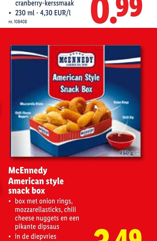 American style snack box