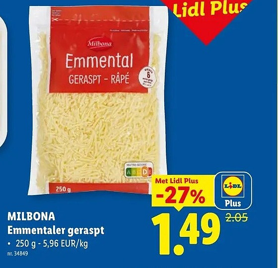 Emmentaler geraspt