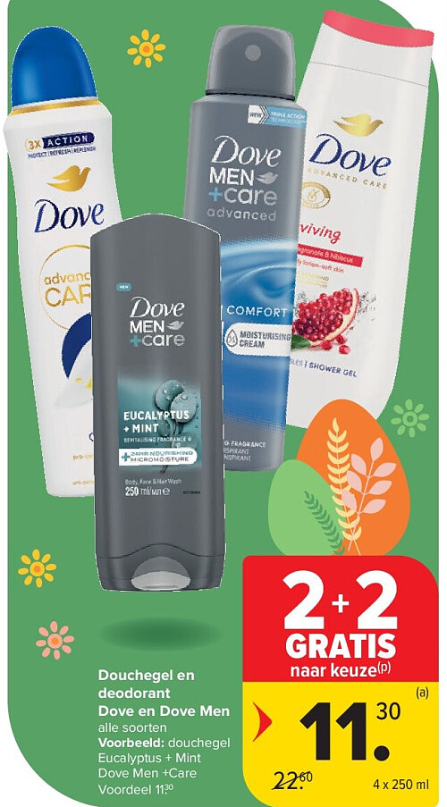 Douchegel en deodorant Dove en Dove Men