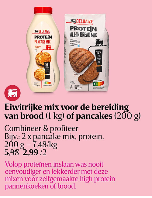 Eiwitrijke mix voor de bereiding van brood (1 kg) of pancakes (200 g)