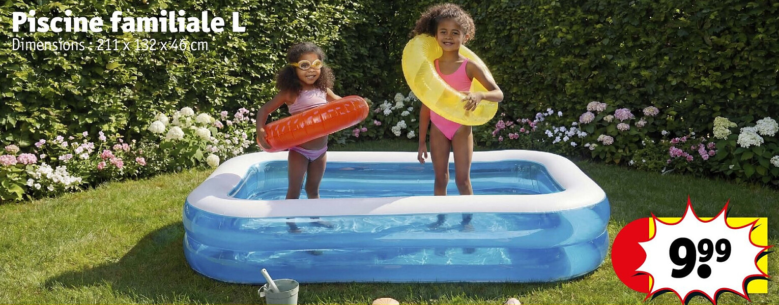 Piscine familiale L 211 x 132 x 46 cm