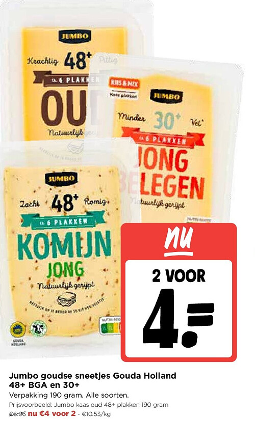 Jumbo goudse sneetjes Gouda Holland 48+ BGA en 30+