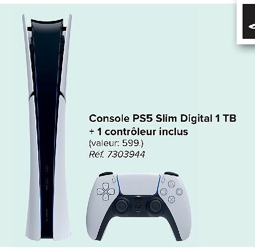 Console PS5 Slim Digital 1 TB + 1 contrôleur inclus