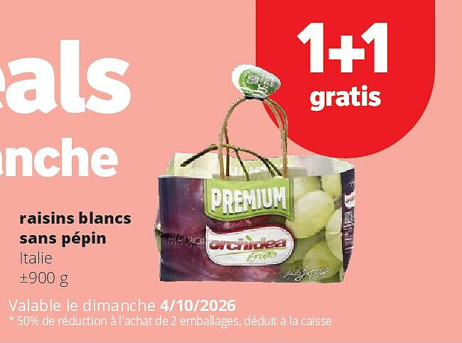 raisins blancs sans pépin Italie ±900 g
