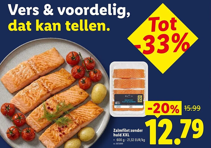 Zalmfilet zonder huid XXL